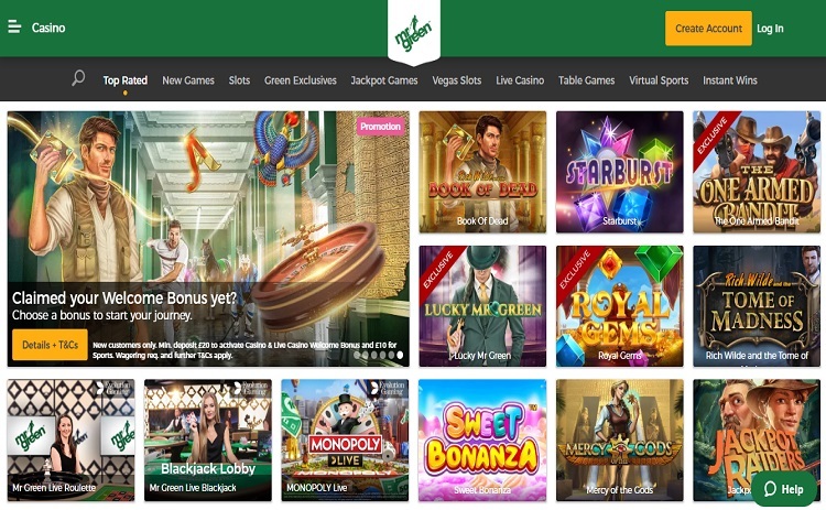 Mr Green casino games