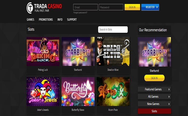 Trada casino games