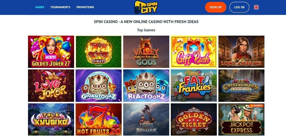 Spin City casino games in France