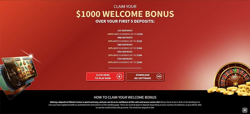Villento Casino Sign Up Bonus